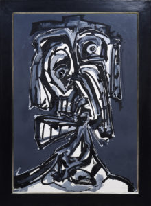 Antonio Saura (1930 in Huesca - 1998 in Cuenca)
"Dame", 1985, Mischtechnik auf Papier, u.r. sign. "Saura" u. dat., 108x75cm
