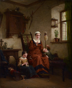 Adolf Seel, Darstellung eines Interieurs, 1855, Öl/ Lw., ca. 85x75cm, Zuschlag: 1400,-€