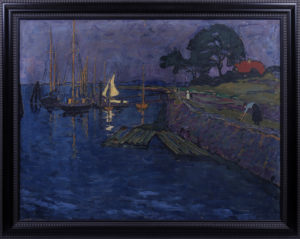 Albert Aereboe, Blick auf den Priwall in Travemünde, 1914, Öl/Lw., gerahmt (86,5x109cm), Zuschlag: 5500,-€