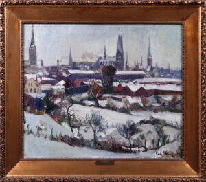 Erich Dummer, "Tauwetter vor der Stadt" (Lübeck), 1915, Öl/Lw., Zuschlag: 1400,-€