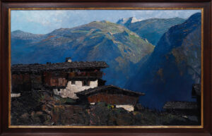 Oskar Mulley, Bergbauernhof, Öl/Lw., sign. "Mulley", 80x130cm, Zuschlag: 30000,-€